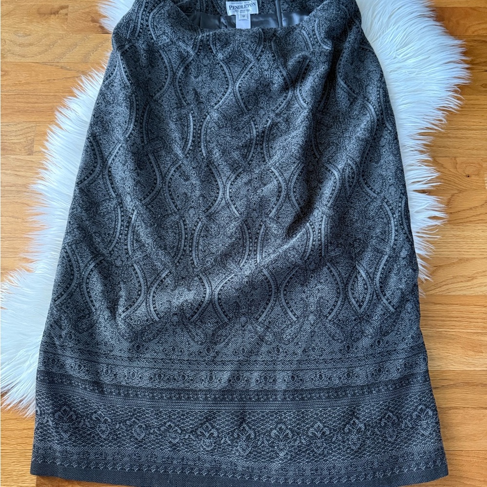Pendleton Charcoal 100% Virgin Wool Skirt